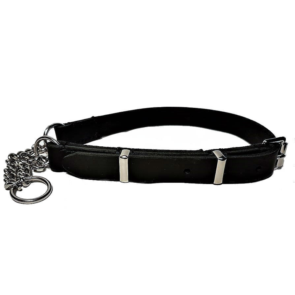 Adjustable half check collar 1' wide soft leather WoofStar Shop