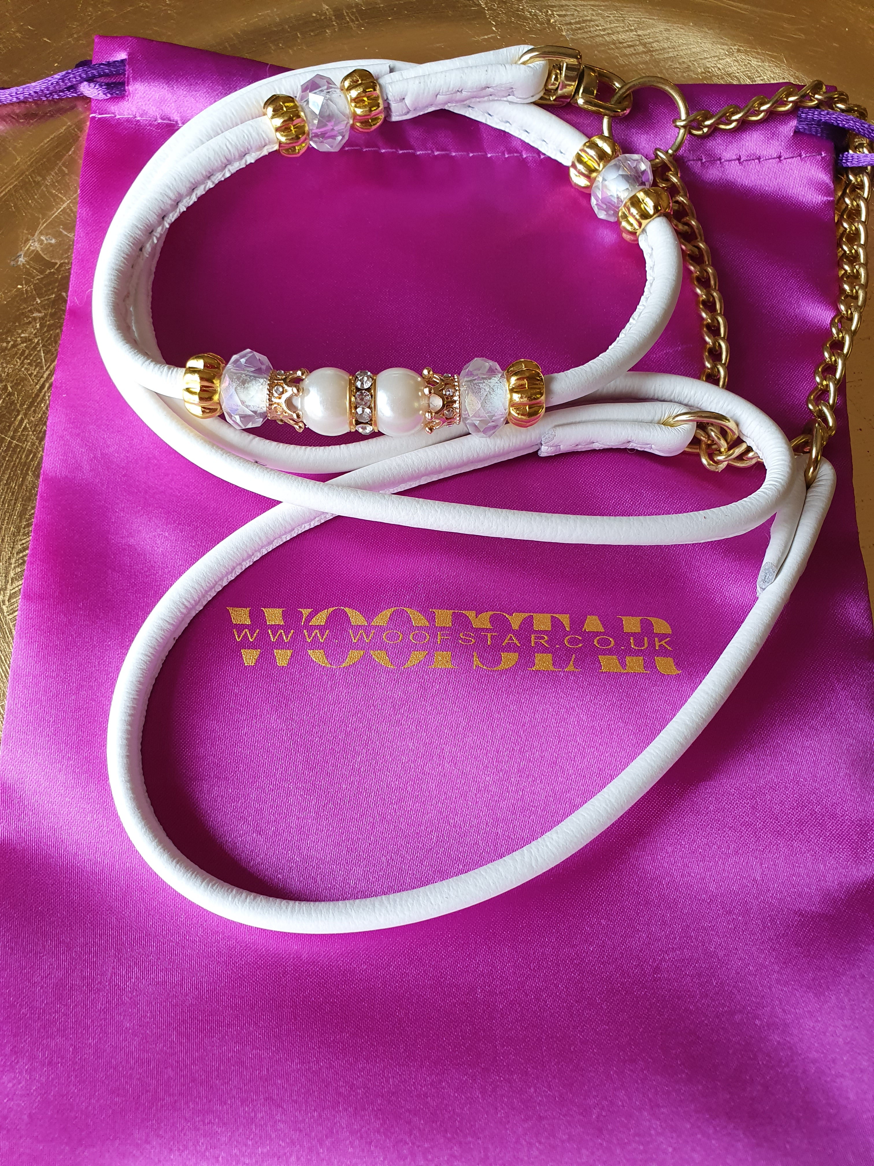 Martingale Dog show lead with Swivel and Bling