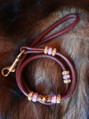 Large giant dog show lead (8mm) with bling