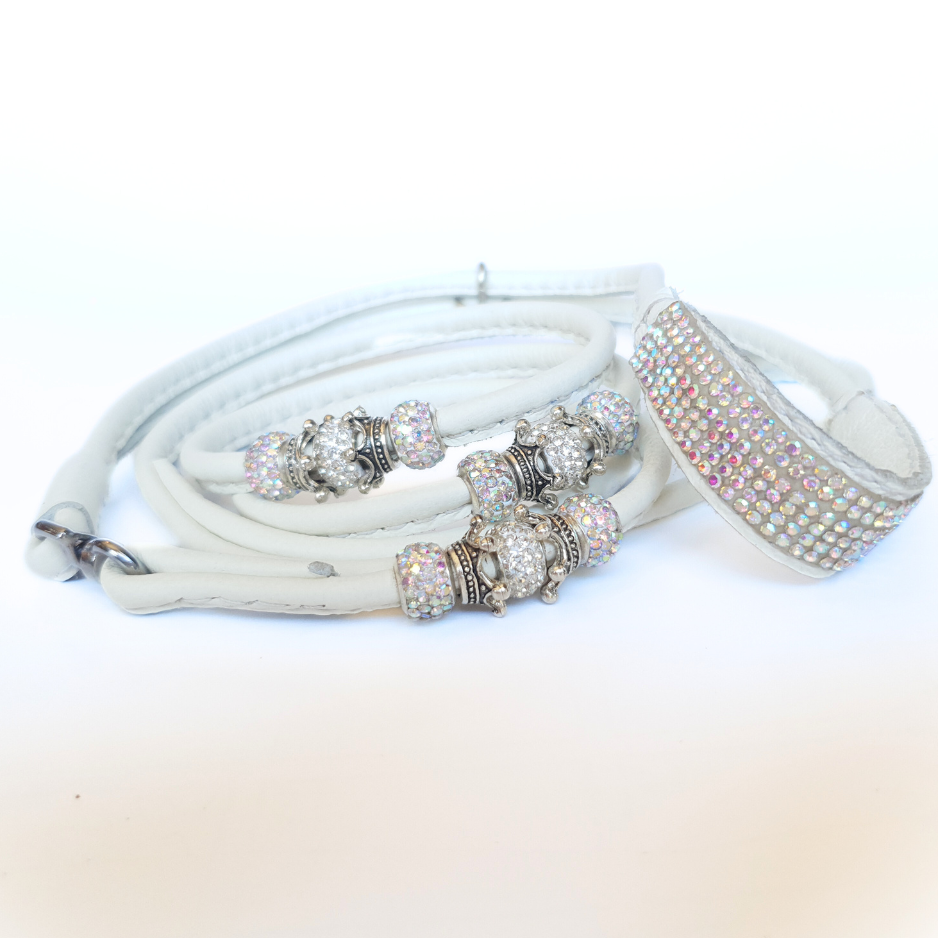Leather Loop lead with bling kindness pad