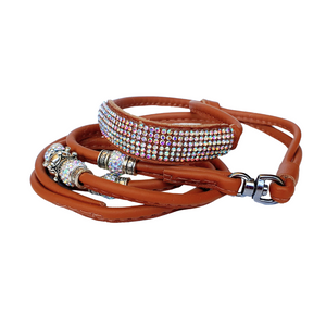 Leather Loop lead with bling kindness pad