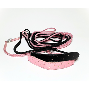 Small dog show lead - comfort collar and bling