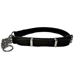 Adjustable half check collar 1' wide - soft leather