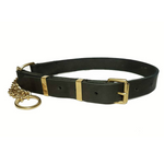 adjustable leather half check collar - brass