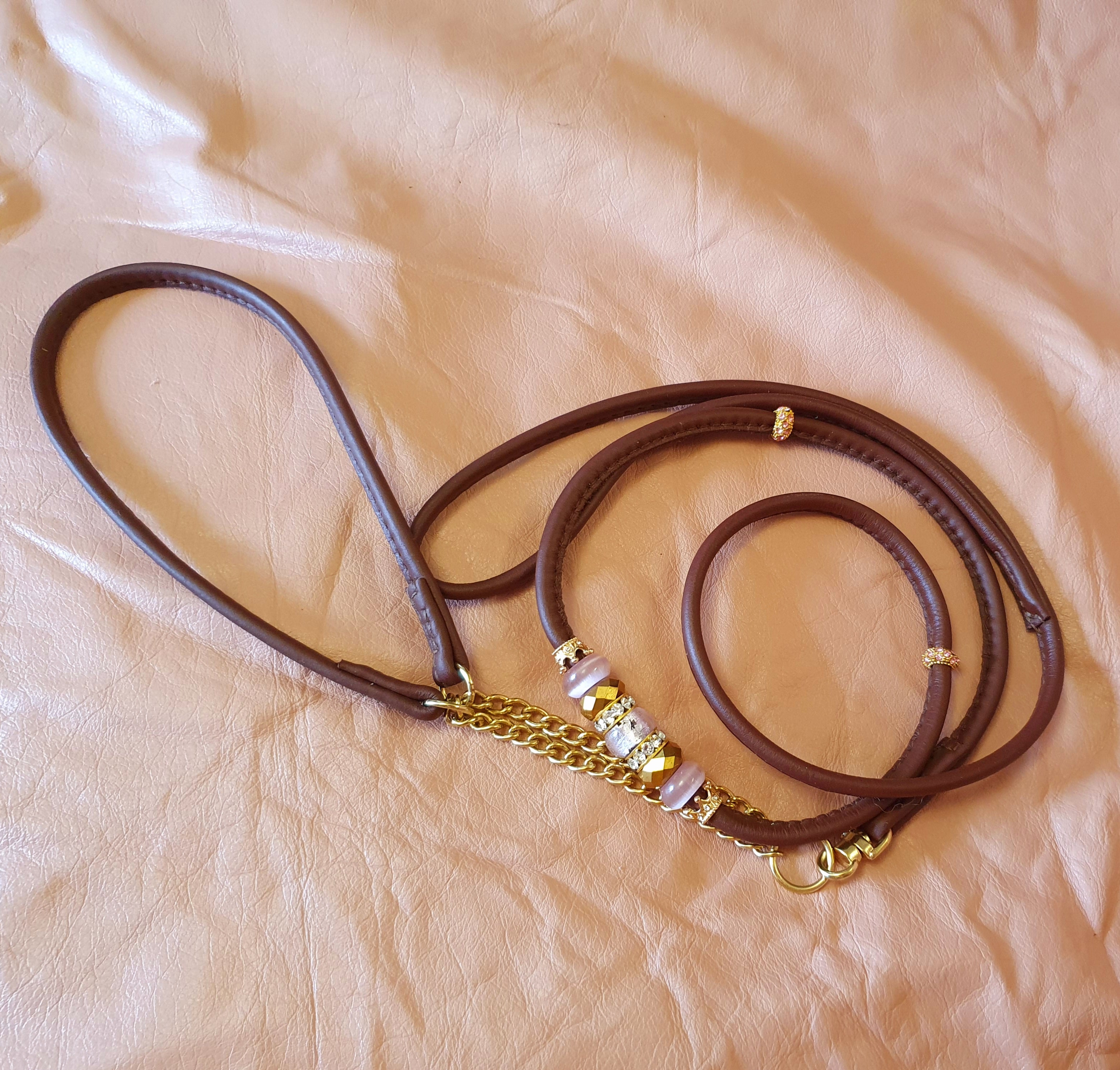 Martingale Dog show lead with Swivel and Bling