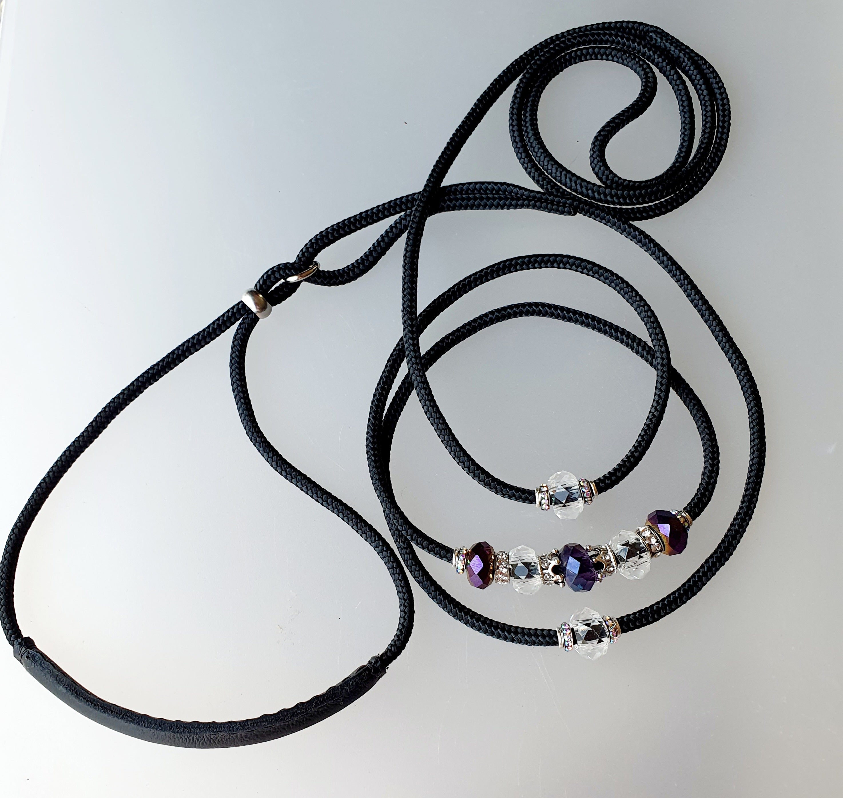 Cord Loop dogshow lead - Comfort collar with bling lead