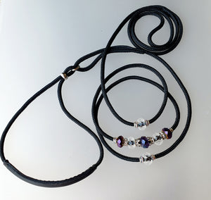 Cord Loop dogshow lead - Comfort collar with bling lead