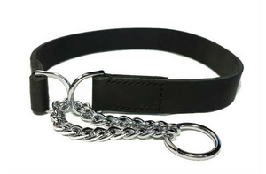 leather half check collar