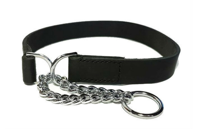 leather half check collar