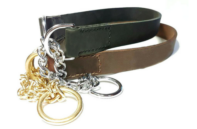 Soft Leather Half check collar - 3/4" wide