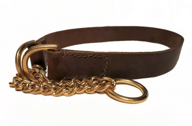 Soft Leather Half check collar - 1' wide