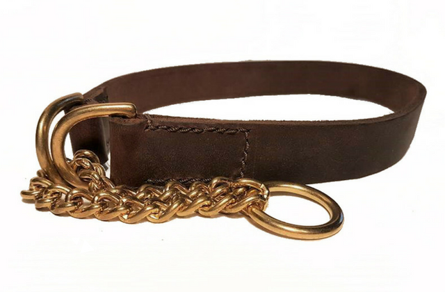 Soft Leather Half check collar 1 wide WoofStar Shop