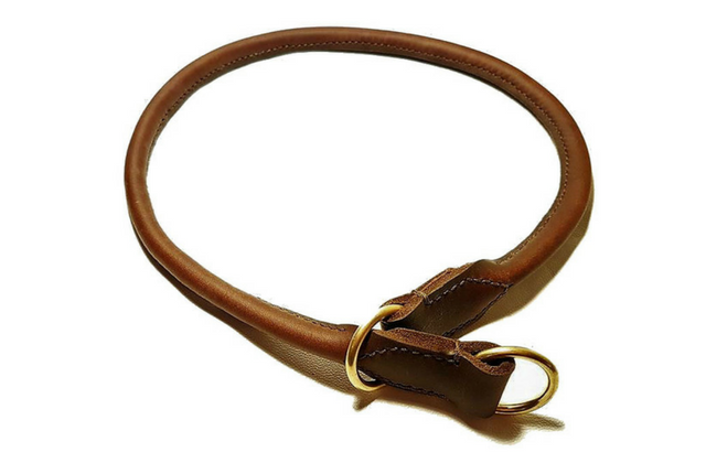 Rolled leather slip dog collars deals uk