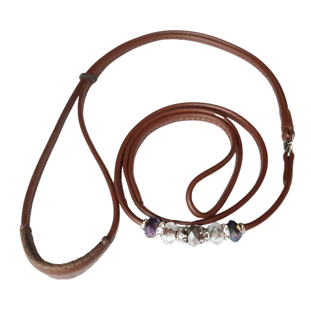 Loop dog show lead with comfort pad and Bling