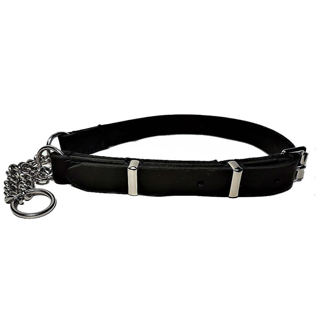 Adjustable half check collar 3/4 wide - soft leather
