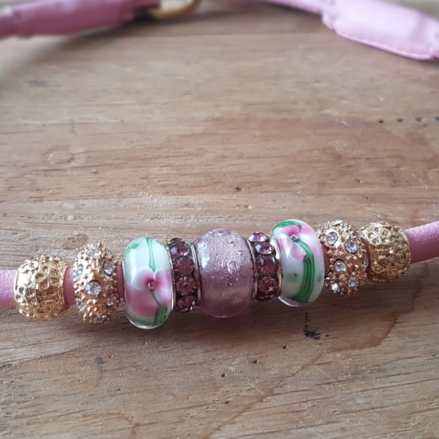 Martingale Dog show lead with Swivel and Bling