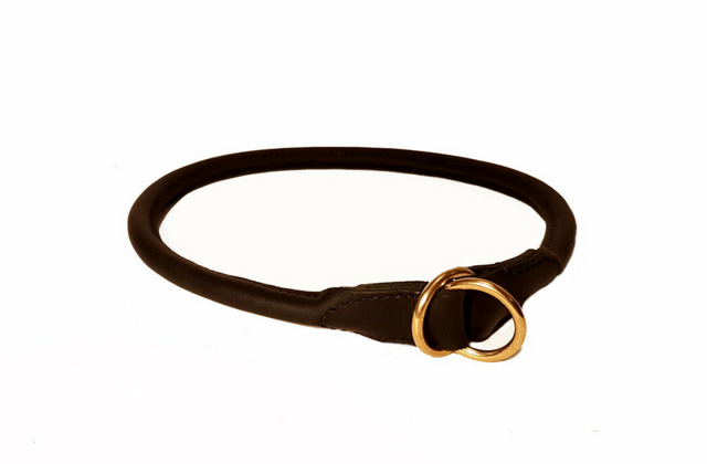 Rolled leather slip dog collars deals uk