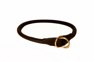 rolled leather slip dog collar