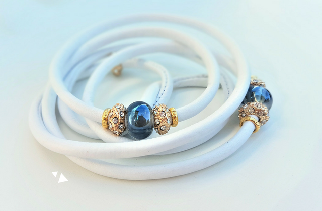 Bling Leather dog show lead (Nickel/silver bling)